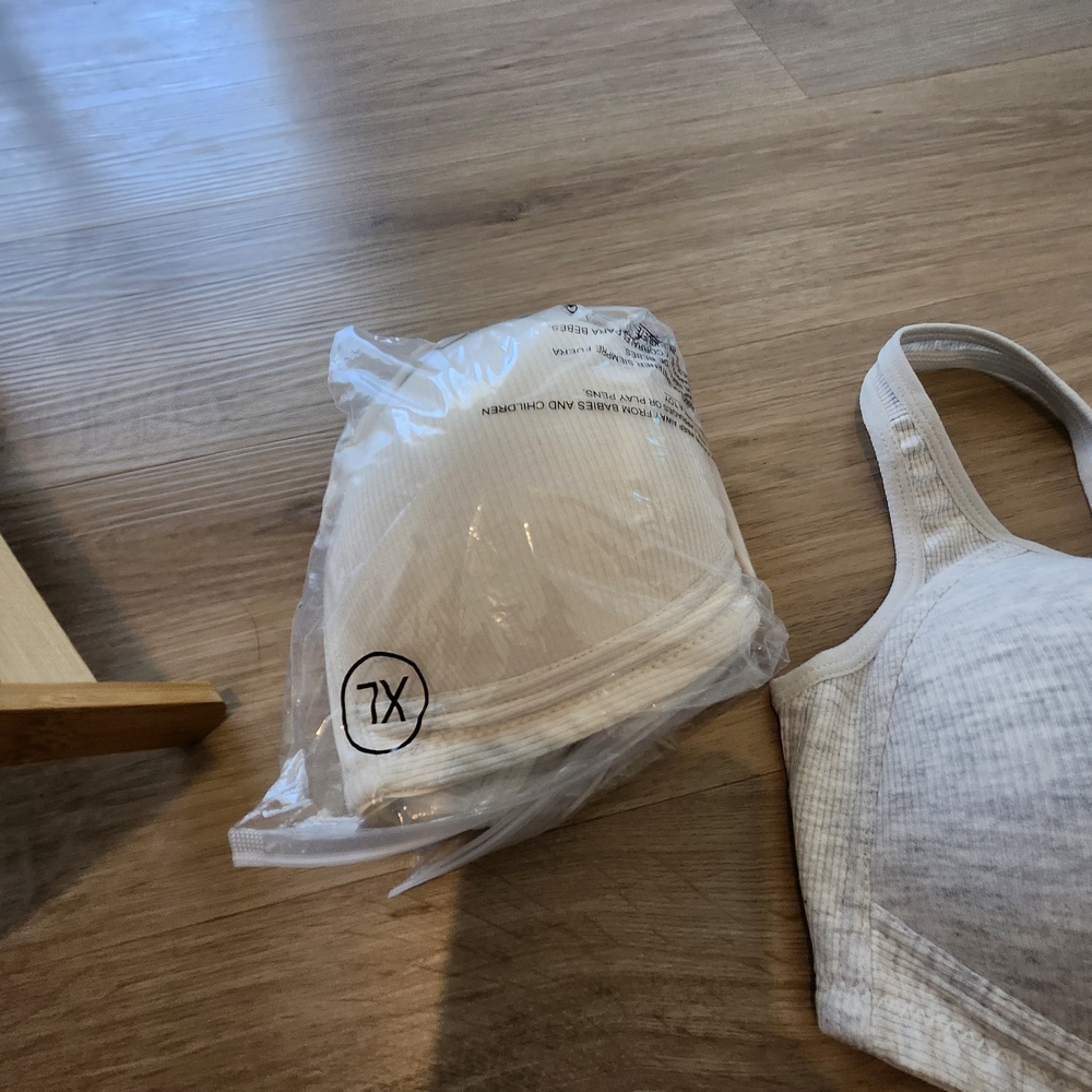 Shapermint White Ribbed Wireless Comfort Bra